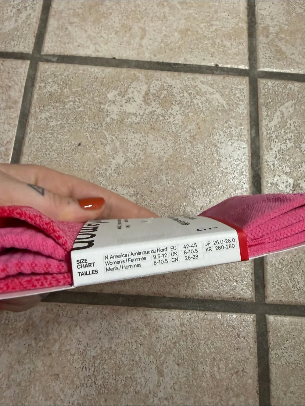NWT Lululemon Power Stride Socks *Crew Length (Lululemon Red/Raspberry) Size L